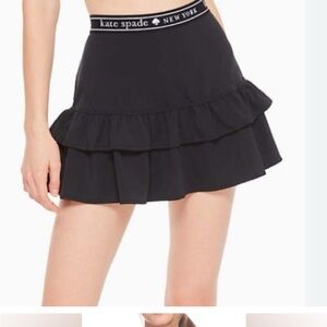 Kate Spade Black Ruffle Activewear Skort